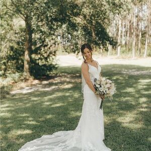 Stella York White Lace Wedding Dress